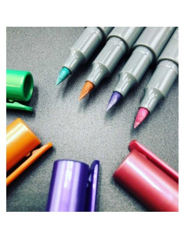 Blíster rotulador metálico Brush 10 colores