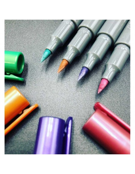 Blíster rotulador metálico Brush 10 colores