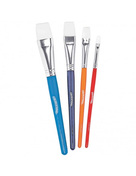 Pinceles planos infantiles - Set 4 unidades