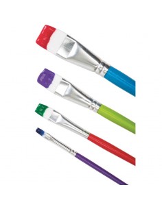 Pinceles planos infantiles - Set 4 unidades