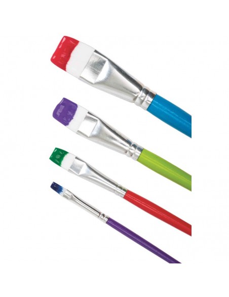 Pinceles planos infantiles - Set 4 unidades