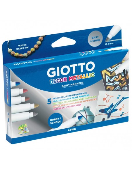 Rotuladores Maxi metallic Giotto 5 colores