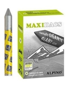 Caja 12 ceras Maxi dacs plata