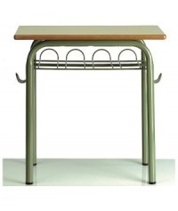 Pupitre verde 60x40x75 cm. de altura. Cajonera de rejilla