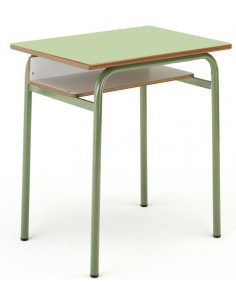 Pupitre verde 60X40X60 cm. de altura. Cajonera de madera