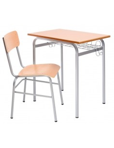 Pupitre haya 60X50X65 cm. de altura. Cajonera de rejilla