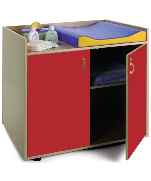 Mueble armario cambiador  Rojo cereza