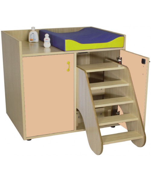 Mueble cambiador con escalera Haya