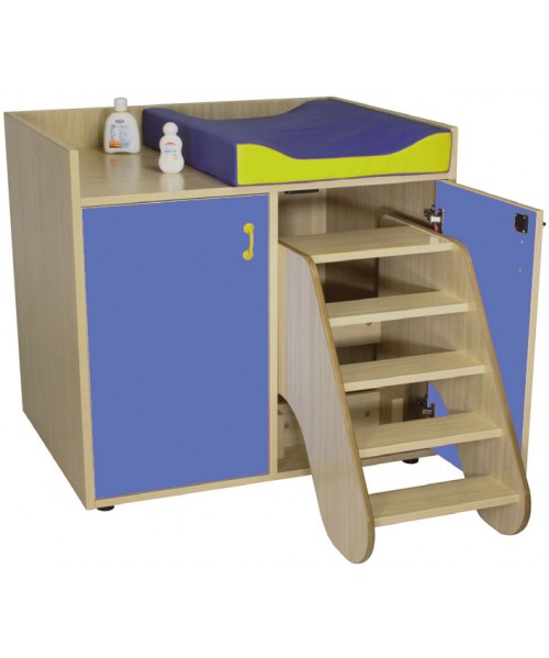 Mueble cambiador con escalera Azul oscuro