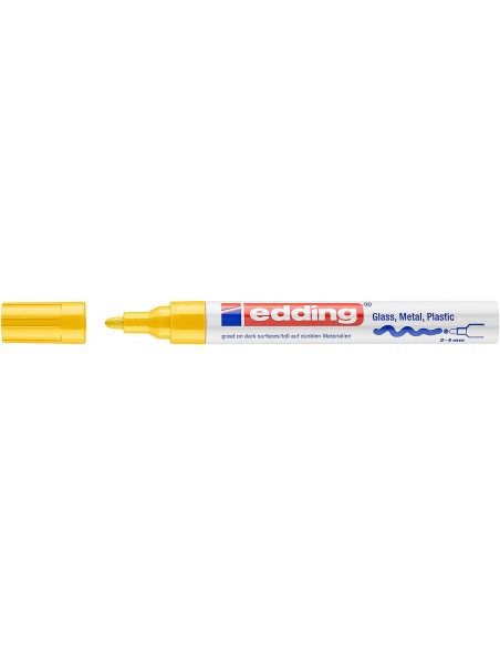 Rotulador de tinta opaca brillante 750 Edding amarillo