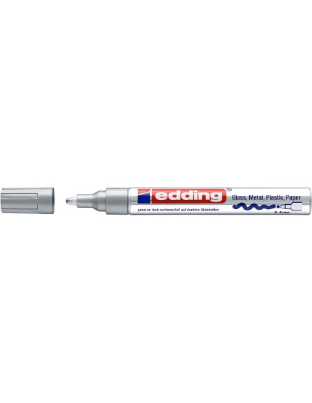 Rotulador de tinta opaca brillante 750 Edding plata