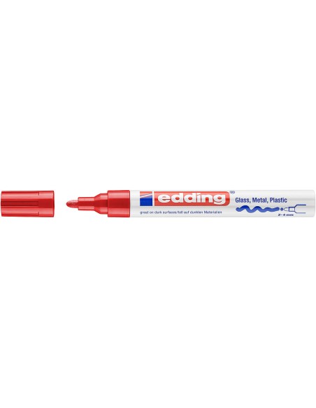 Rotulador de tinta opaca brillante 750 Edding rojo