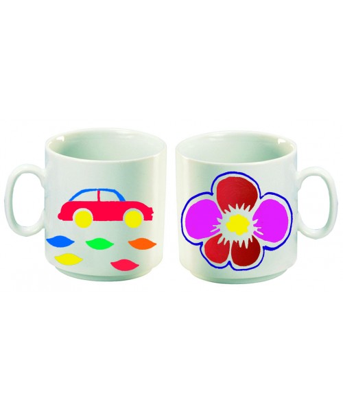 6 TAZAS PORCELANA BLANCA DECORAR
