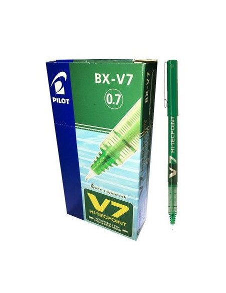 Bolígrafo pilot V7  tinta líquida verde