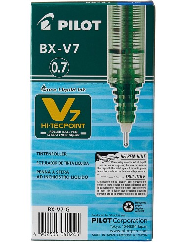 Bolígrafo pilot V7  tinta líquida verde