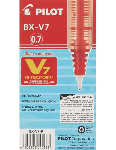 Bolígrafo pilot V7  tinta líquida rojo