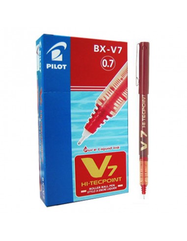 Bolígrafo pilot V7  tinta líquida rojo