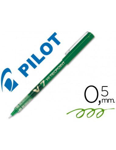 Bolígrafo pilot V7  tinta líquida verde