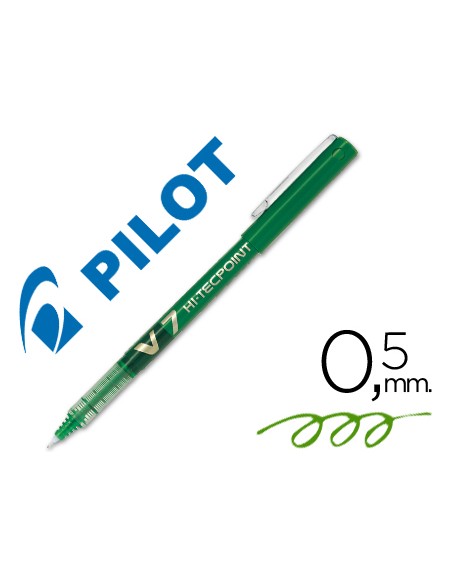 Bolígrafo pilot V7  tinta líquida verde