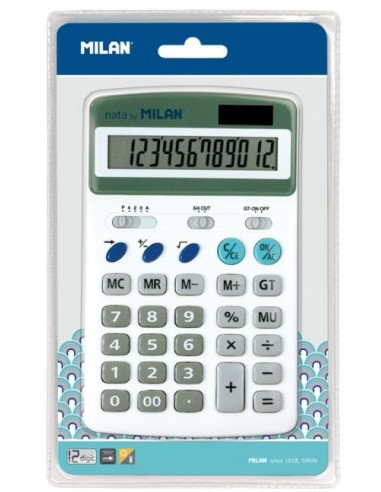 Blíster calculadora Milan, 12 dígitos oficina