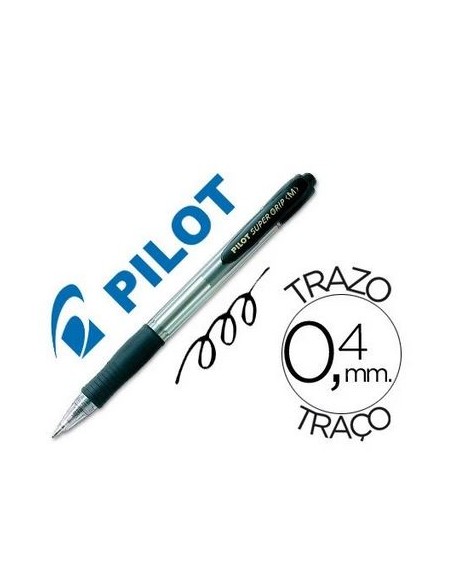 12 Bolígrafo Pilot super grip - Negro