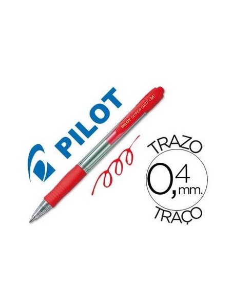 12 Bolígrafo Pilot super grip - Rojo