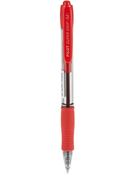 12 Bolígrafo Pilot super grip - Rojo