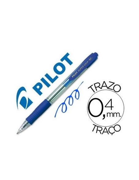 12 Bolígrafo Pilot super grip - Azul