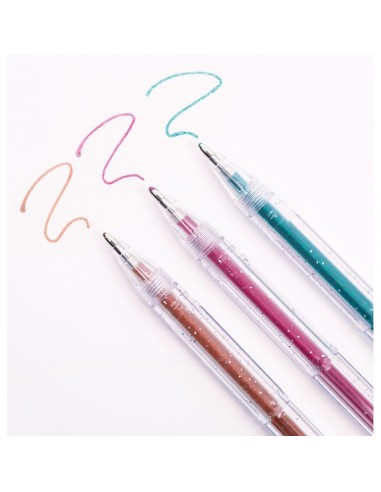 Blíster 10 bolígrafos gel metálizados surtidos