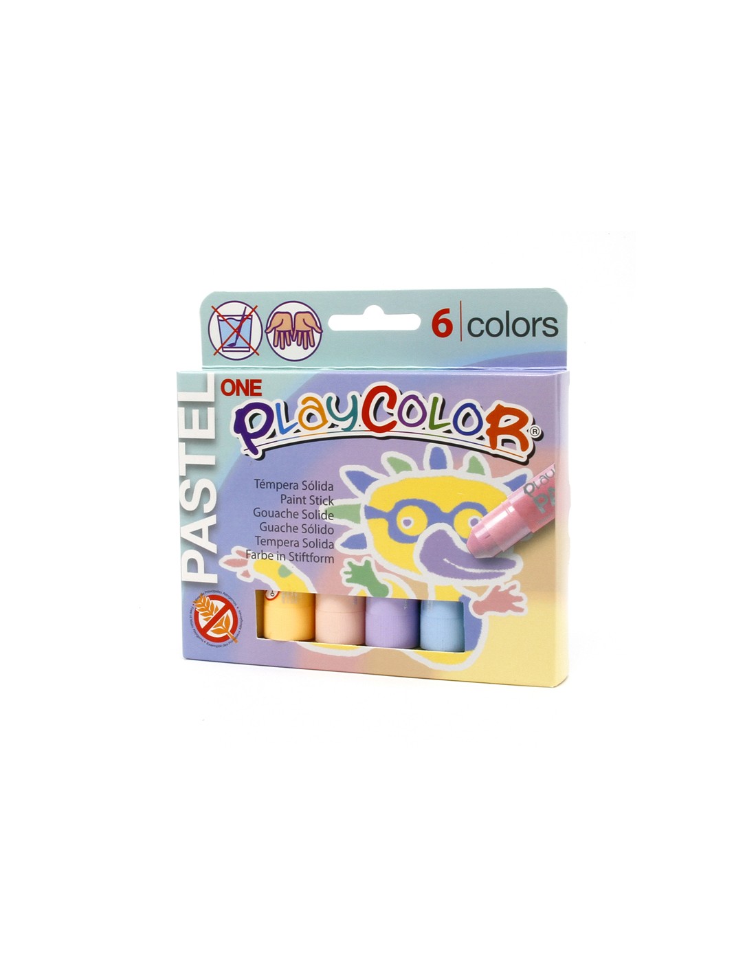 Tempera solida en barra playcolor pocket escolar caja de 12 colores  surtidos en
