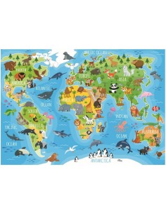 Puzle mapamundi animales - 150 piezas 2
