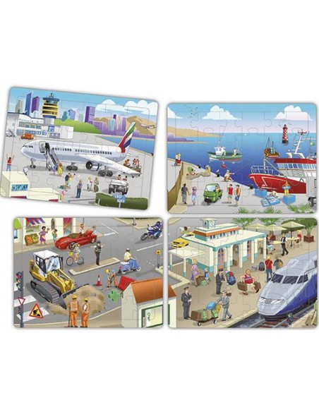 4 puzles cooperativos la ciudad - 24 piezas