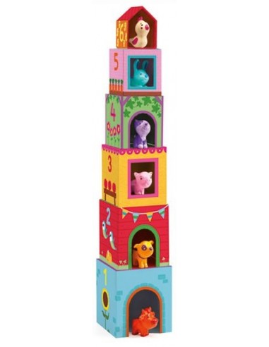 6 Cubos apilables + 6 animalitos. Topanimo