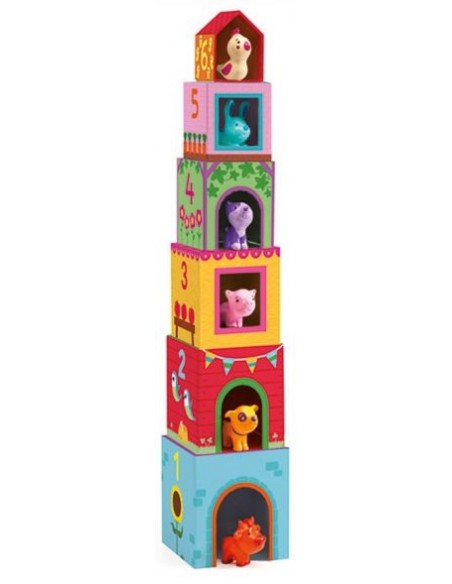 6 Cubos apilables + 6 animalitos. Topanimo