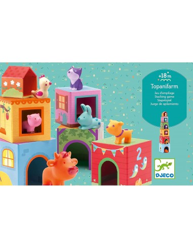 6 Cubos apilables + 6 animalitos. Topanimo