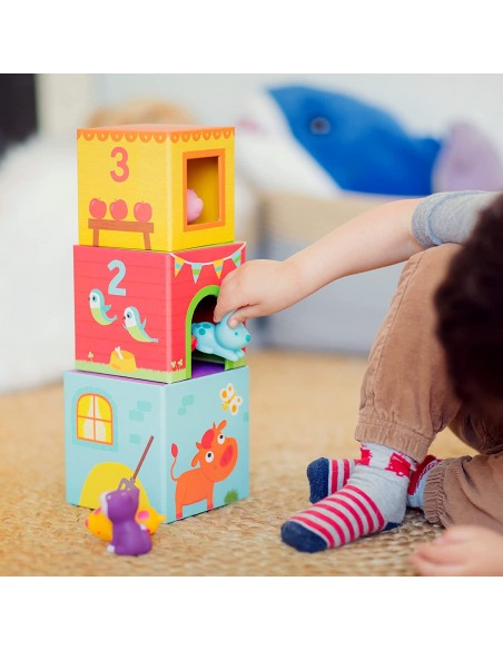 6 Cubos apilables + 6 animalitos. Topanimo