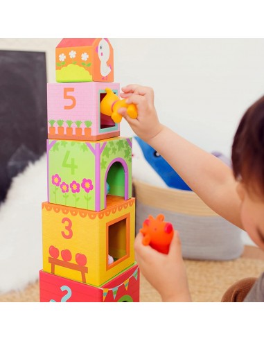 6 Cubos apilables + 6 animalitos. Topanimo