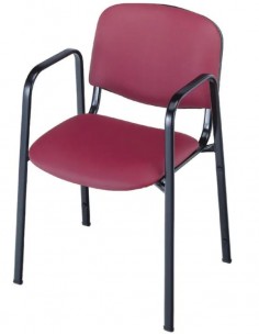 Sillón tela profesor con brazos - Rojo / Estructura Negra