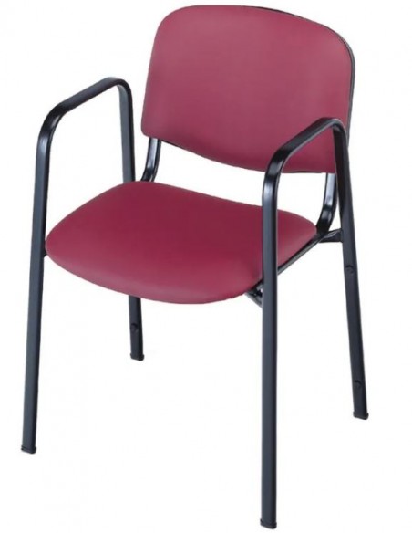 Sillón tela profesor con brazos estructura negra