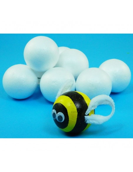 Bolas de porex 6 cm de diámetro, pack de 20 unidades.