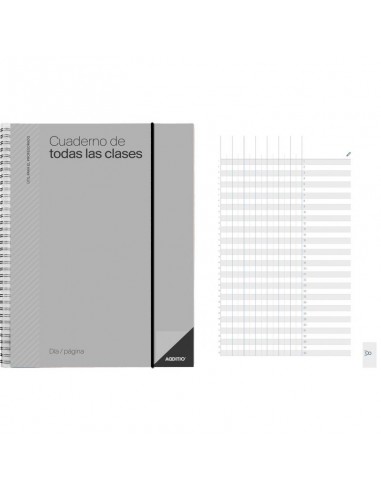 Cuaderno de todas las clases día, página