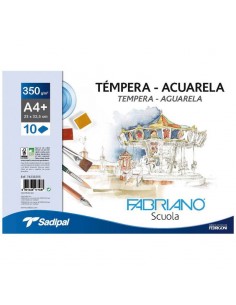 Bloc acuarela A4 350 gr. 10 hojas 2