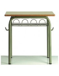 Pupitre verde 60x40x75 cm. de altura. Cajonera de rejilla