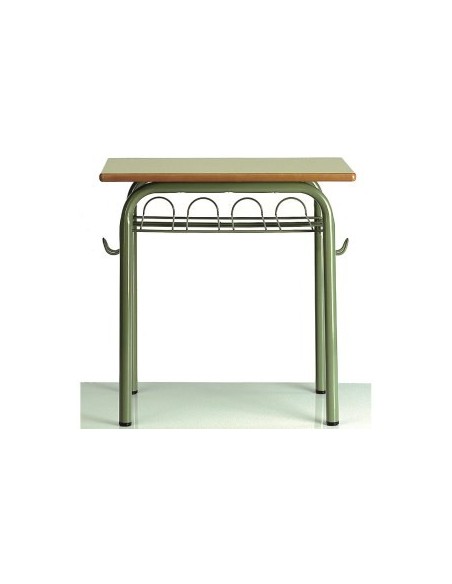 Pupitre verde 60x40x75 cm. de altura. Cajonera de rejilla