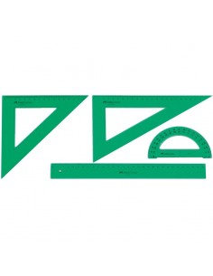 Juego escolar reglas verde 4 piezas 2