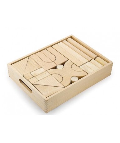 Caja 48 piezas madera natural Construcción Jumbo