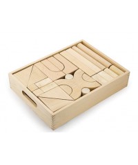 Caja 48 piezas madera natural Construcción Jumbo