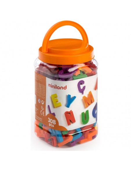 Bote 308 letras Mayusculas magnéticas. Miniland