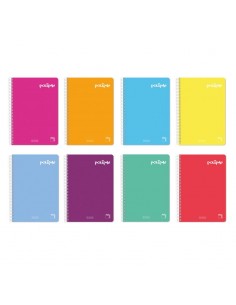 Cuaderno folio Plastipac colores surtidos 80h 80 gramos