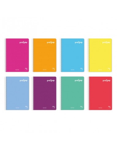 Cuaderno folio Plastipac colores surtidos 80h 80 gramos